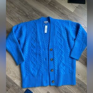 JCrew Cable-knit stretch cardigan sweater